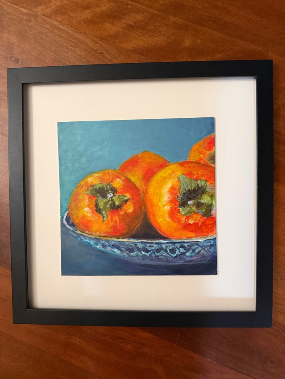 Vibrant Orange Persimmon Still Life Canvas Art - Picture 6 of 6